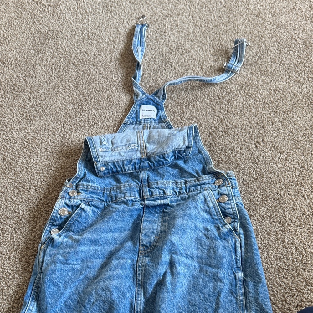 Bershka Light Blue Denim Overalls